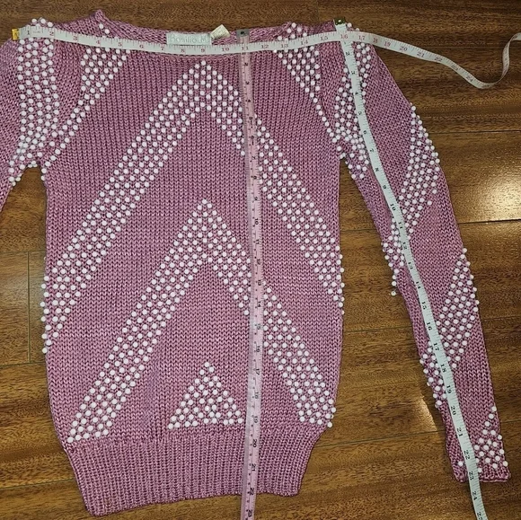 Womens Vintage 80s Basilio M. Faux Pearl Sweater - Picture 11 of 16